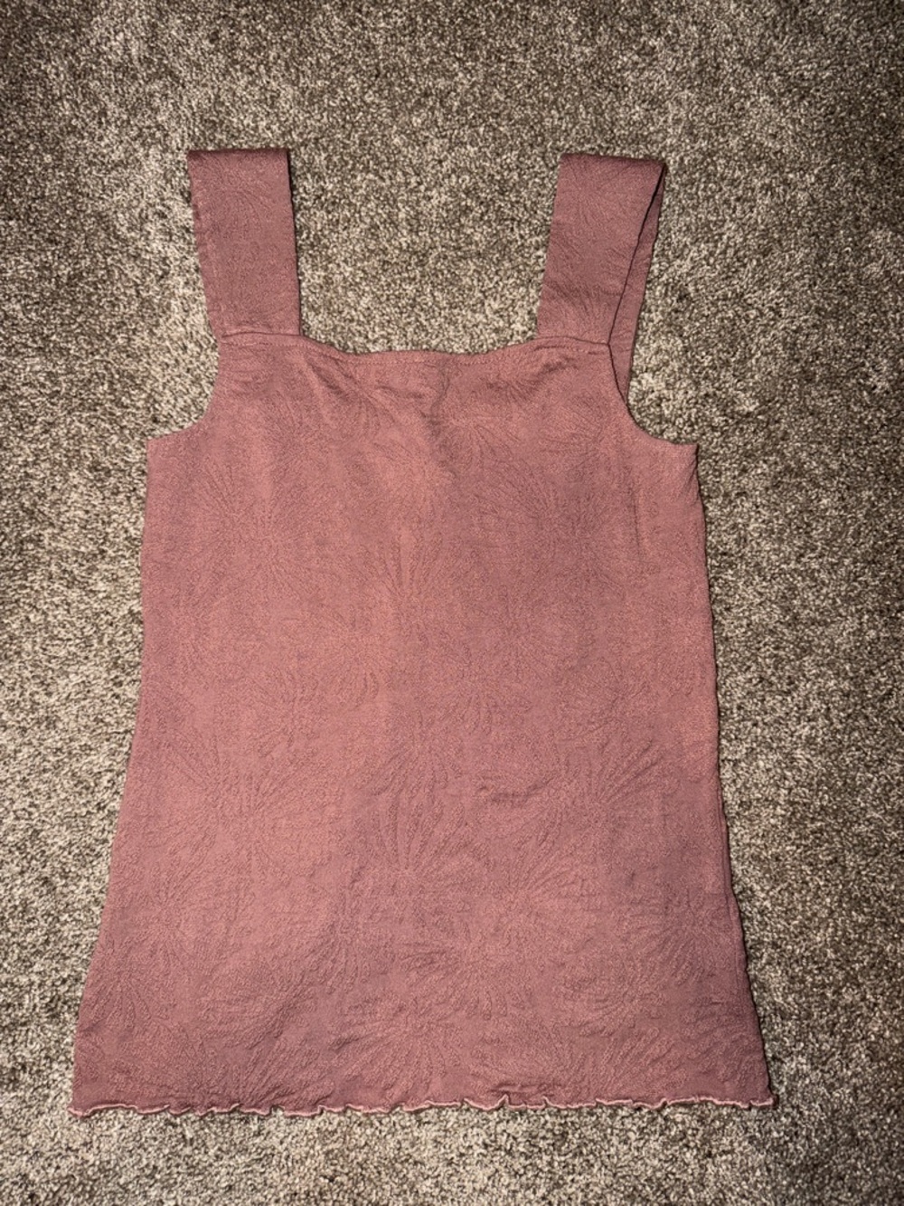 Maurices Mauve Dusty Rose Floral Textured Square-Neck Tank - Picture 1 of 4